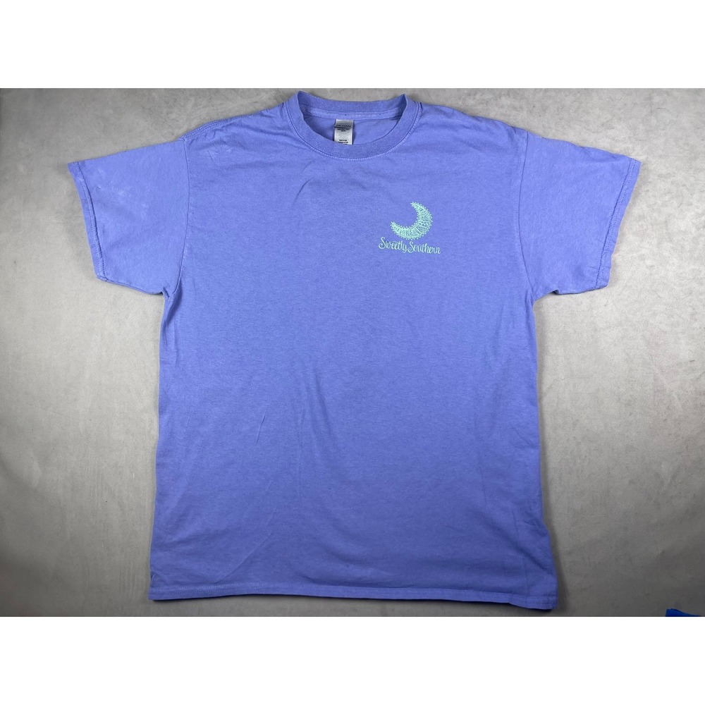 Gildan Sweetly Southern Pineapple Graphic Tee Purple Mens Large Moon T-Shirt